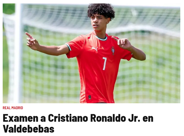 C罗之子迷你罗试训皇马U16 足坛子承父业再添新篇